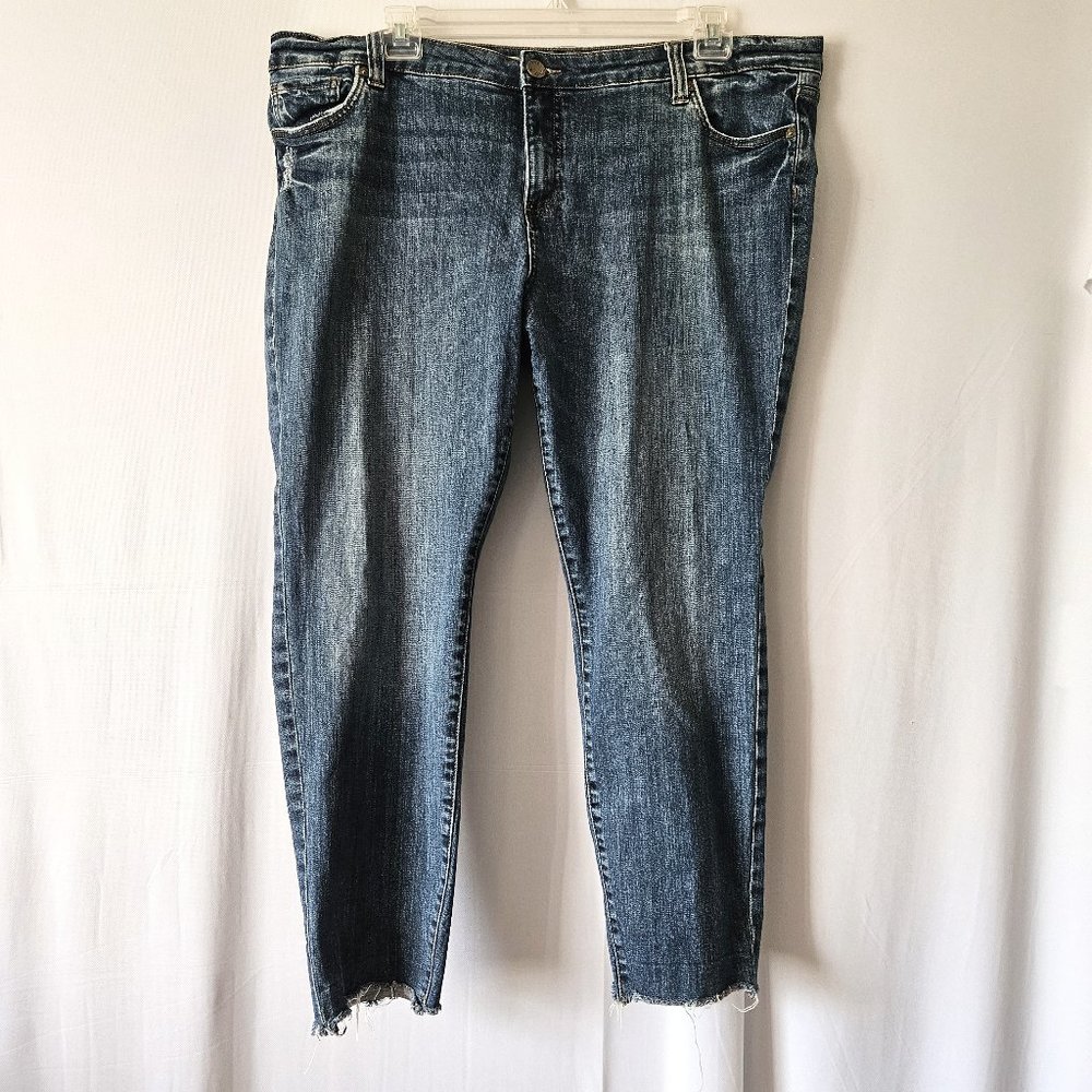 Kut From the Kloth Amy Ankle Straight Leg Raw Hem Size 20W - Picture 1 of 12